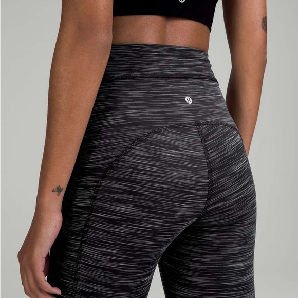 Lululemon Power Thru High-Rise leggings 27” heathered black size 14 - Picture 3 of 7